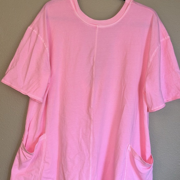 ❌SOLD!❌ NEW! FREE PEOPLE MOVEMENT MEDIUM Hot Shot Tee Romper PINK LEMONADE Short - Picture 7 of 17